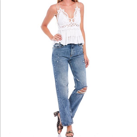 Free People Adella Lace Detail Smock Back … - Picture 6 of 16